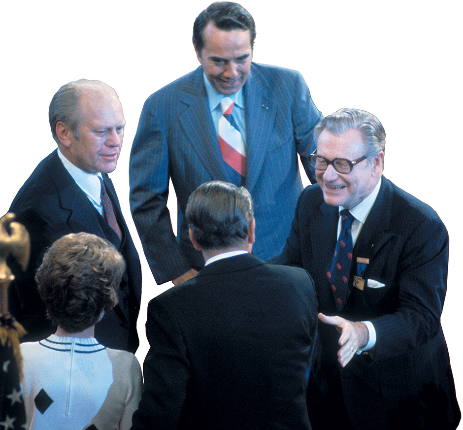 Nelson Rockefeller (right) with Ronald and Nancy Reagan, Gerald Ford, and Bob Dole at the Republican National Convention, Kansas City, Missouri, 1976