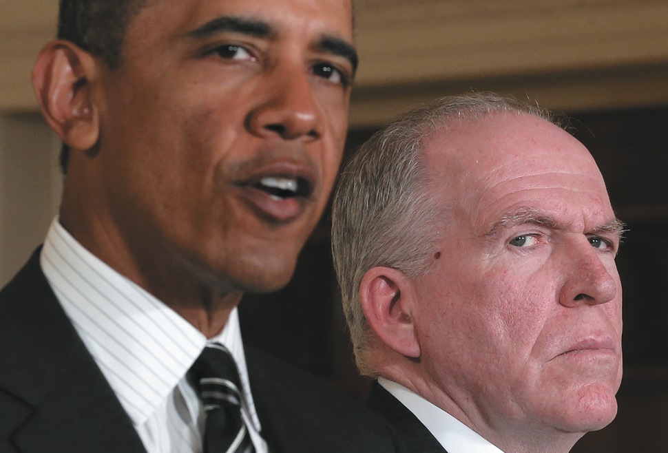 President Barack Obama announcing his nomination of John Brennan, right, to head the CIA, January 2013