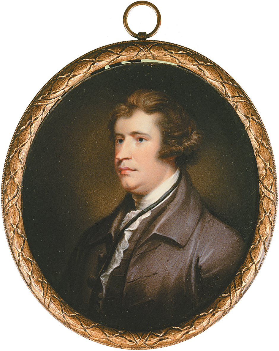 Edmund Burke; miniature portrait, English school, 1795
