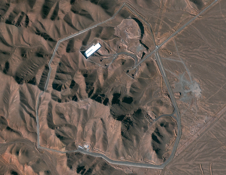 A satellite image of the Fordow nuclear facility in Iran, January 30, 2013