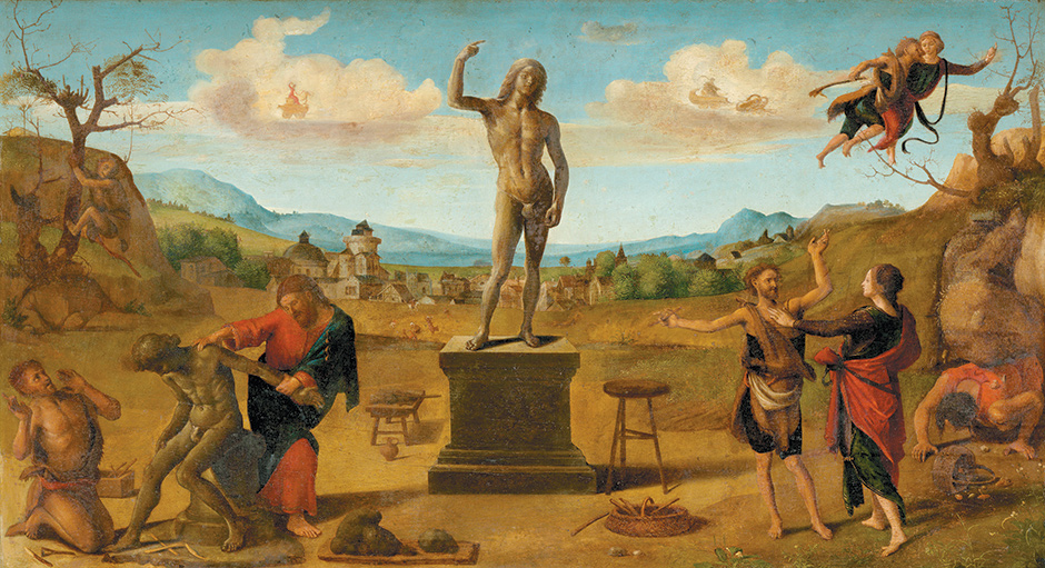 Piero di Cosimo: Prometheus Fashioning the First Man, circa 1510–1515