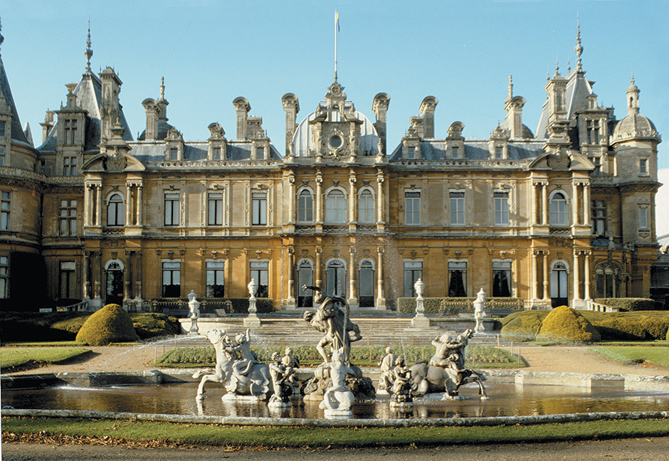 Waddesdon Manor in Buckinghamshire, built for Ferdinand de Rothschild in 1874–1889 and bequeathed to the British National Trust along with all its art and objects by James A. de Rothschild in 1957