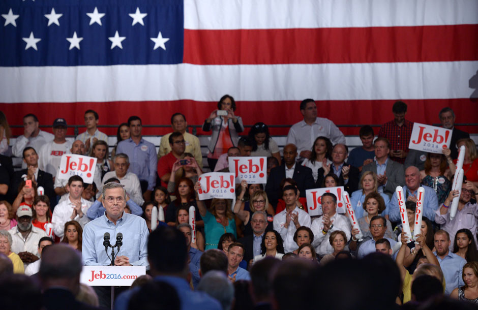 Jeb Bush at a campus at Miami Dade College, Florida, June 15, 2015