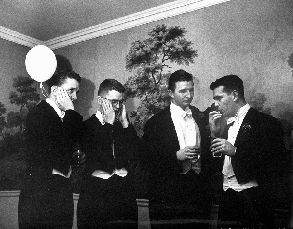 Members of the Yale Whiffenpoofs, the oldest collegiate a cappella group in the United States, early 1950s
