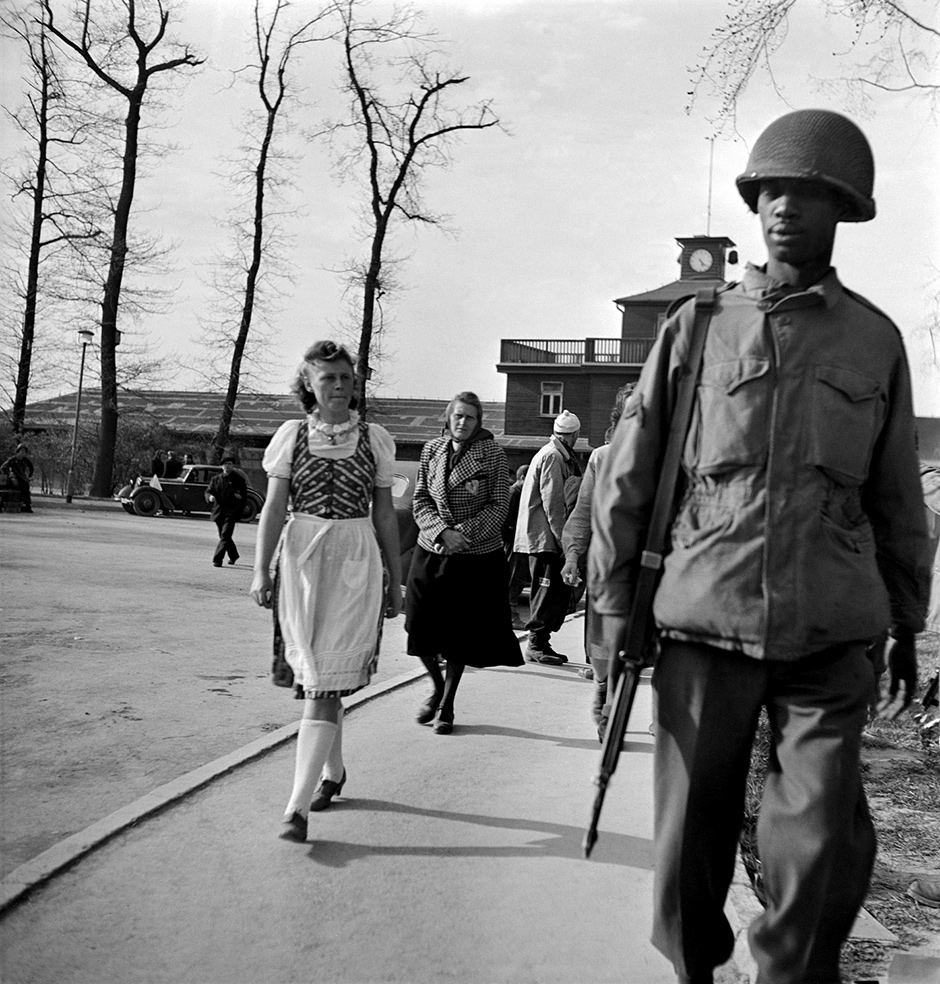 German civilians on an enforced visit to Buchenwald concentration camp, April 1945; photograph by Lee Miller from the exhibition ‘Lee Miller: A Woman’s War,’ on view at the Imperial War Museum, London, October 15, 2015–April 24, 2016. The catalog—by Hilary Roberts, with an introduction by Antony Penrose—will be published in the US by Thames and Hudson in December.