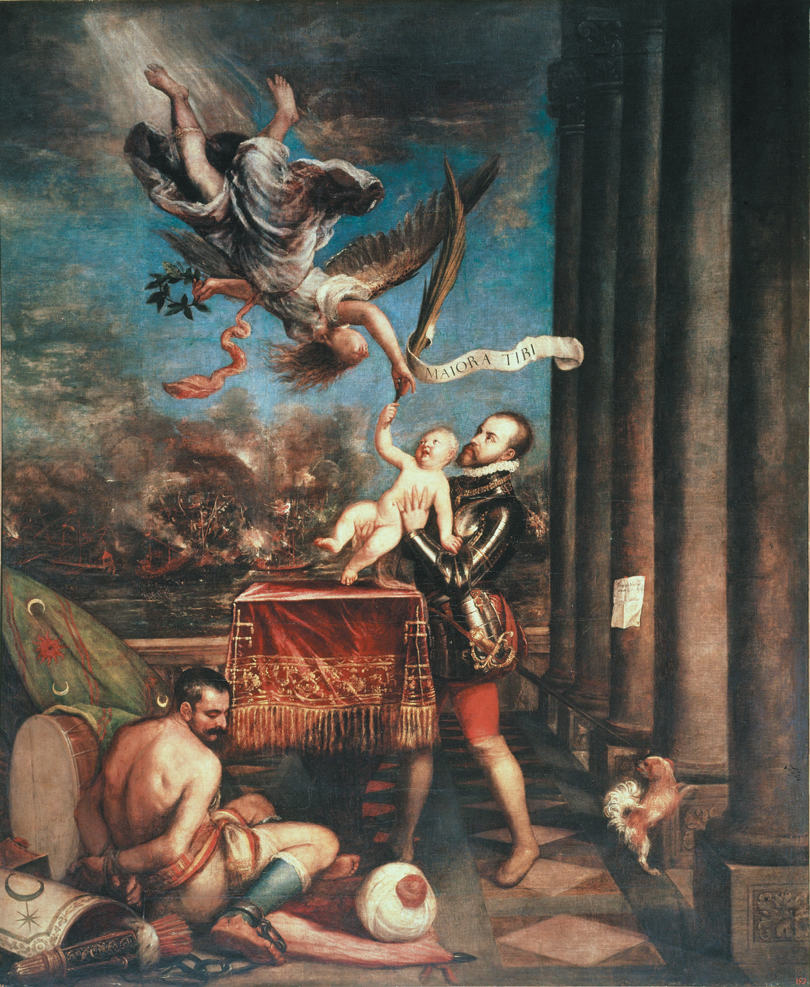 ‘Philip II offering his son, Prince Fernando, to God after the victory at Lepanto’; painting by Titian, 1573–1575