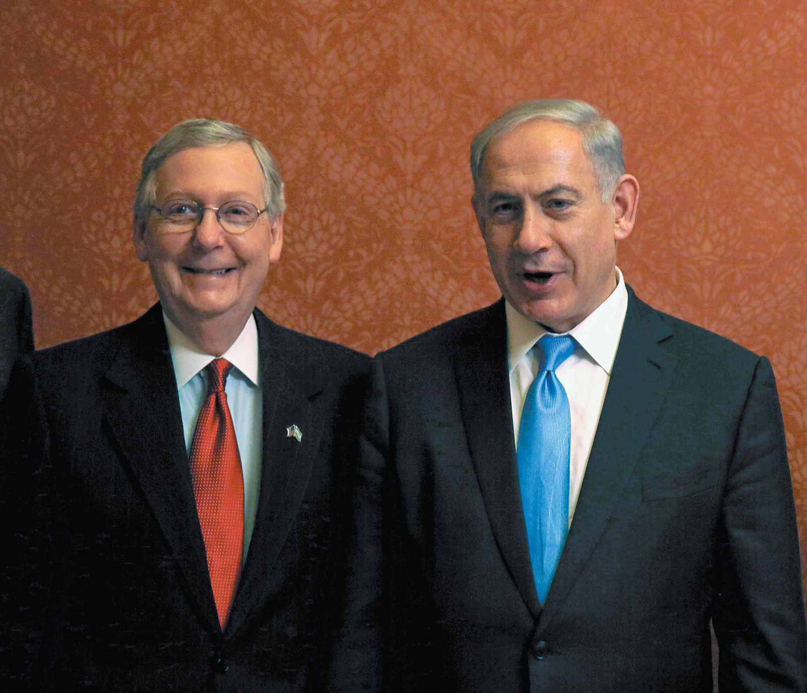 Senate Majority Leader Mitch McConnell and Israeli Prime Minister Benjamin Netanyahu during Netanyahu’s visit to Washington, D.C., to speak against President Obama’s policy on Iran’s nuclear program before a joint session of Congress, March 2015
