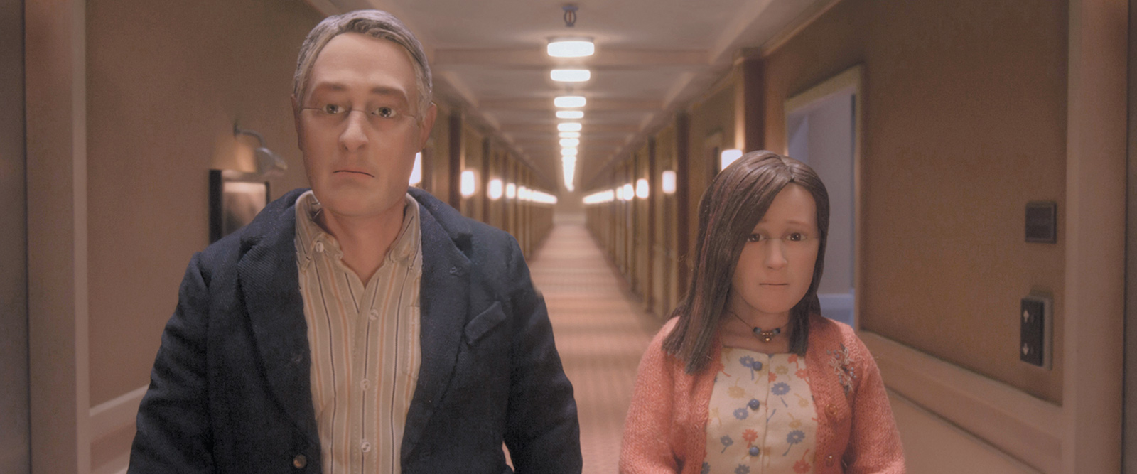 Michael and Lisa, voiced by David Thewlis and Jennifer Jason Leigh, in the stop-motion animated film Anomalisa
