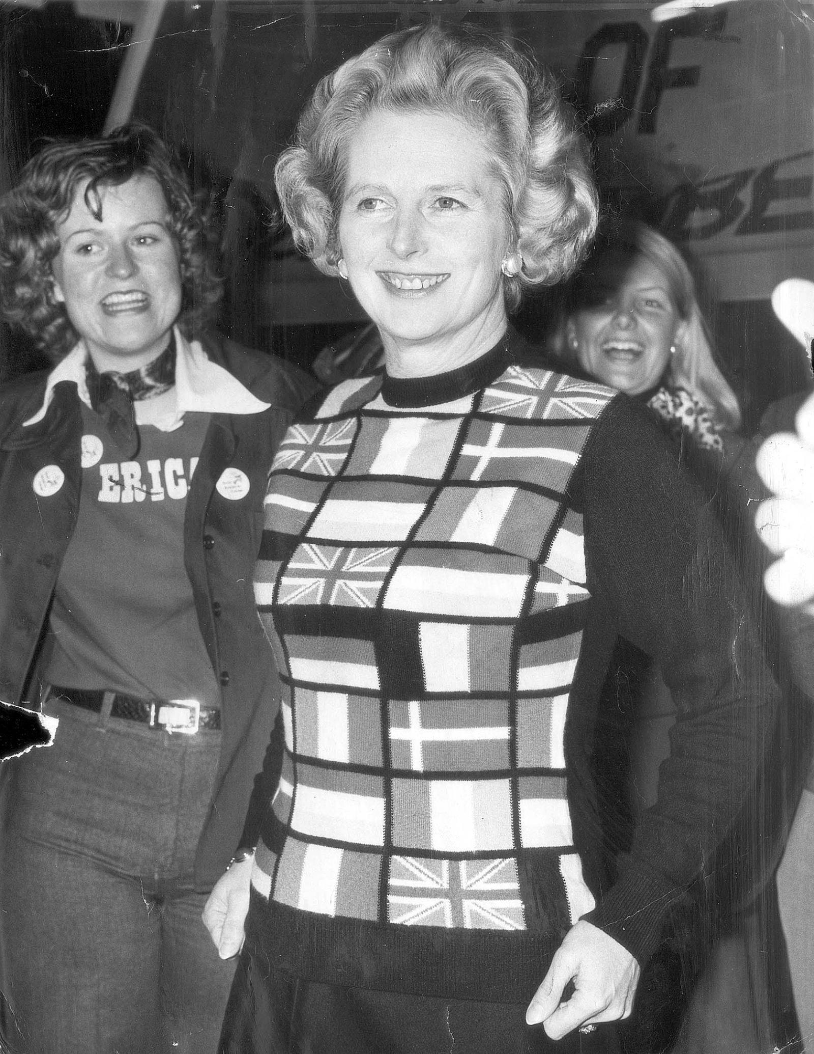 Margaret Thatcher, the new leader of the Conservative Party, campaigning for England to remain part of the European Economic Community, June 1975