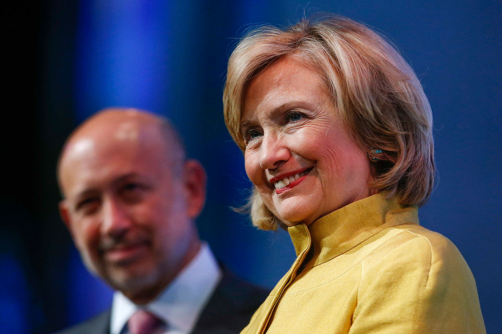 Hillary Clinton and Goldman Sachs Chairman and CEO Lloyd Blankfein at the Clinton Global Initiative (CGI), New York, September 24, 2014