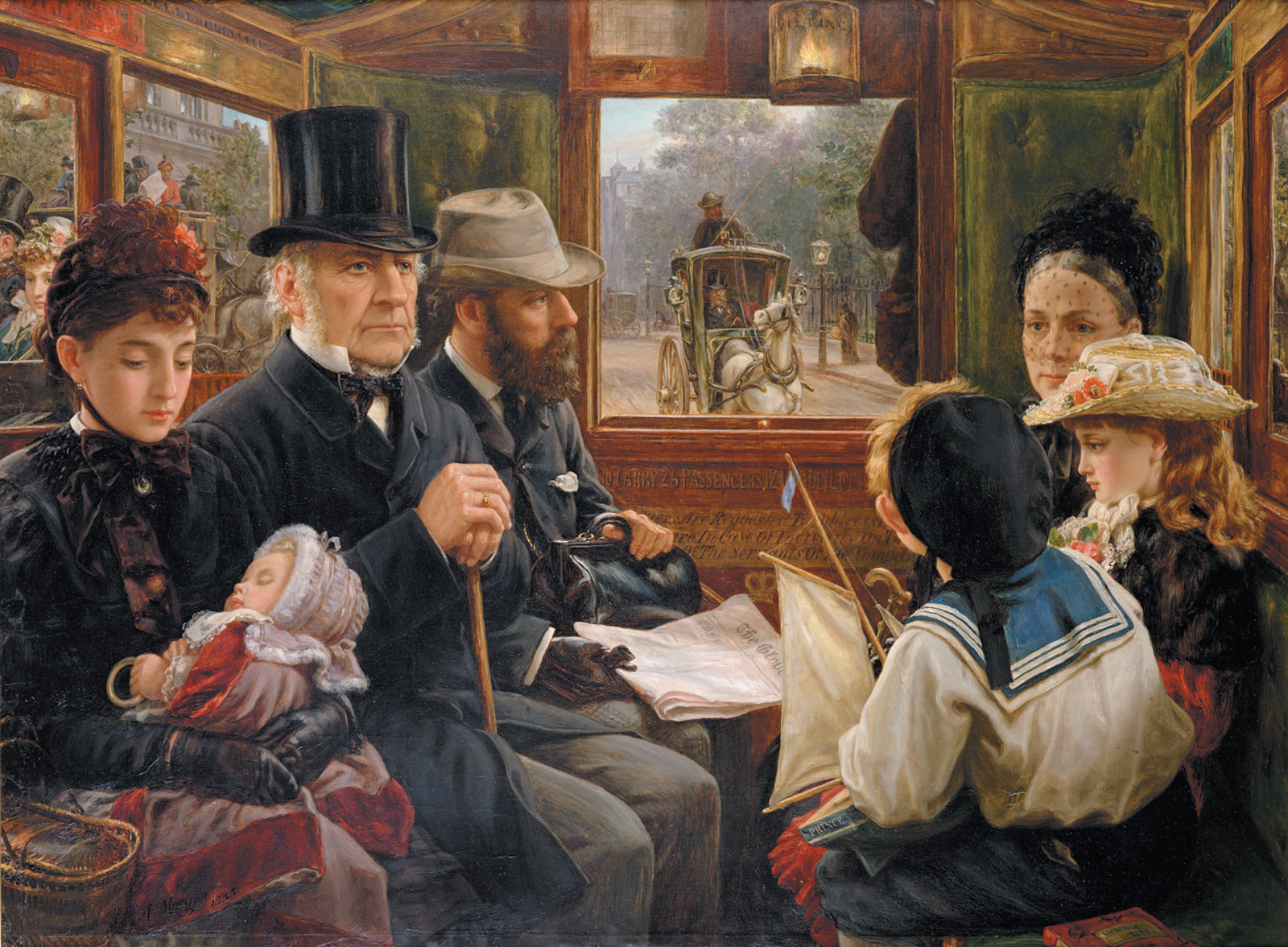 Alfred Morgan: An Omnibus Ride to Piccadilly Circus, Mr. Gladstone Travelling with Ordinary Passengers, 1885