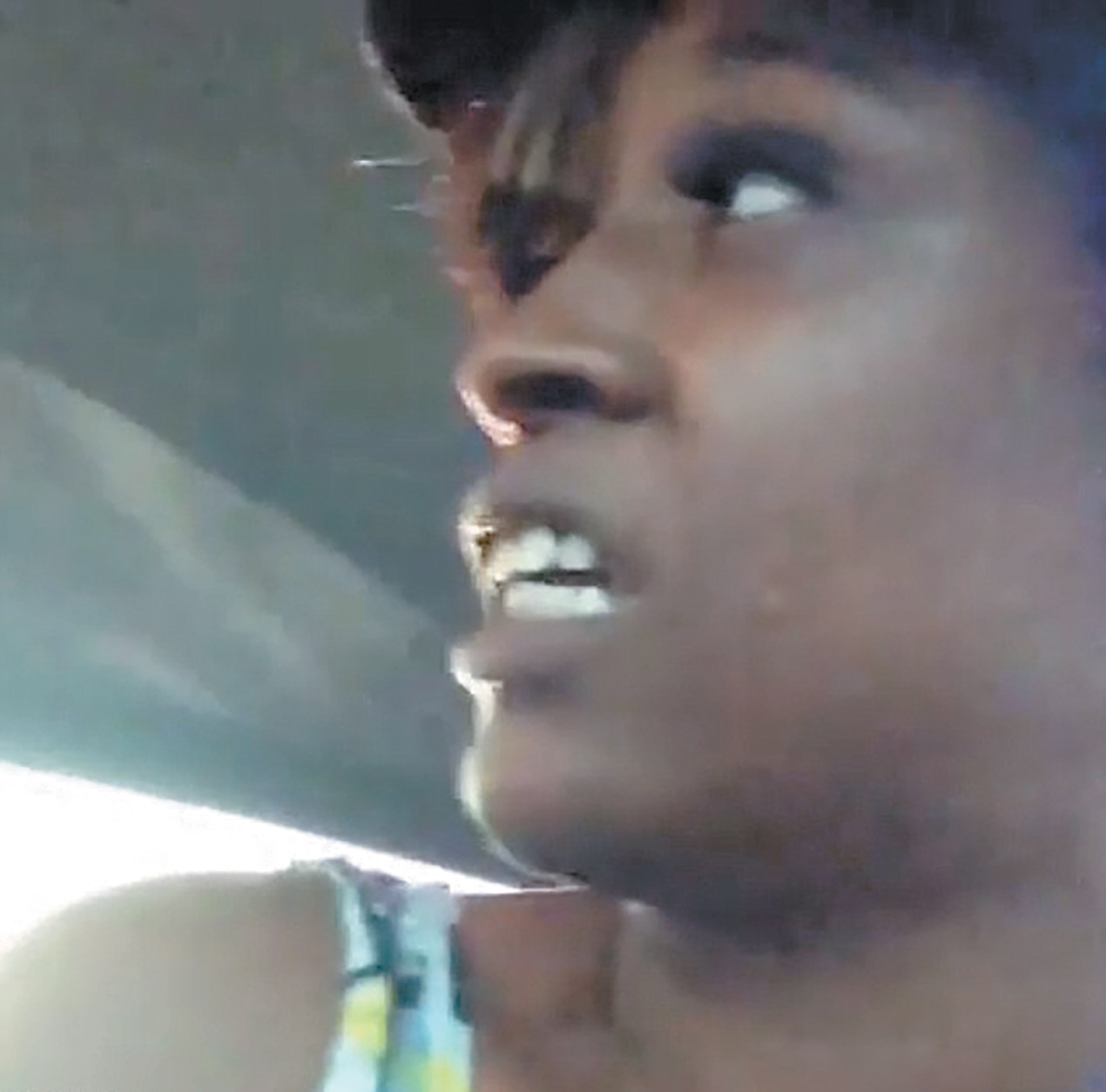 Diamond Reynolds, in a still from her live-streamed cell-phone footage of the moments immediately after her boyfriend, Philando Castile, was shot and killed by a police officer during a traffic stop in Falcon Heights, Minnesota, July 6, 2016
