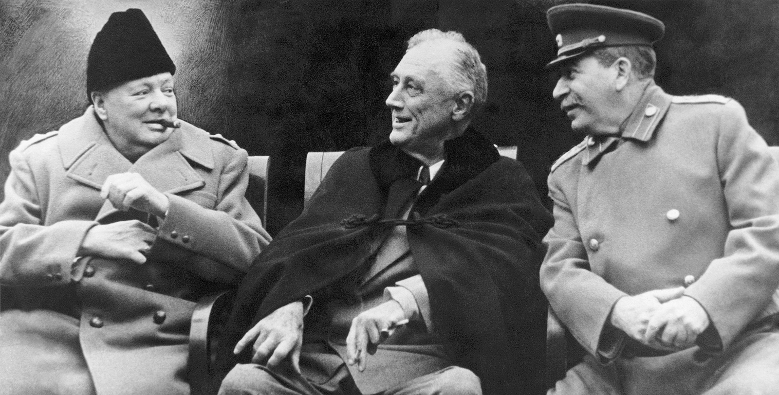 Winston Churchill, Franklin Delano Roosevelt, and Joseph Stalin at Yalta, February 1945