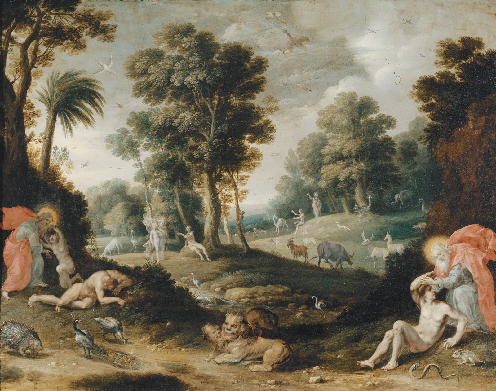 ‘The Creation of Adam and Eve’; Flemish school, seventeenth century