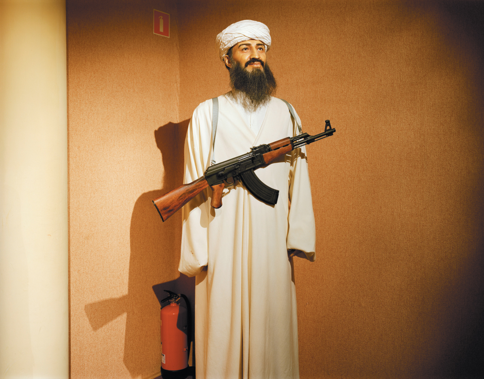 A wax figure of Osama bin Laden, Międzyzdroje, Poland, September 2008