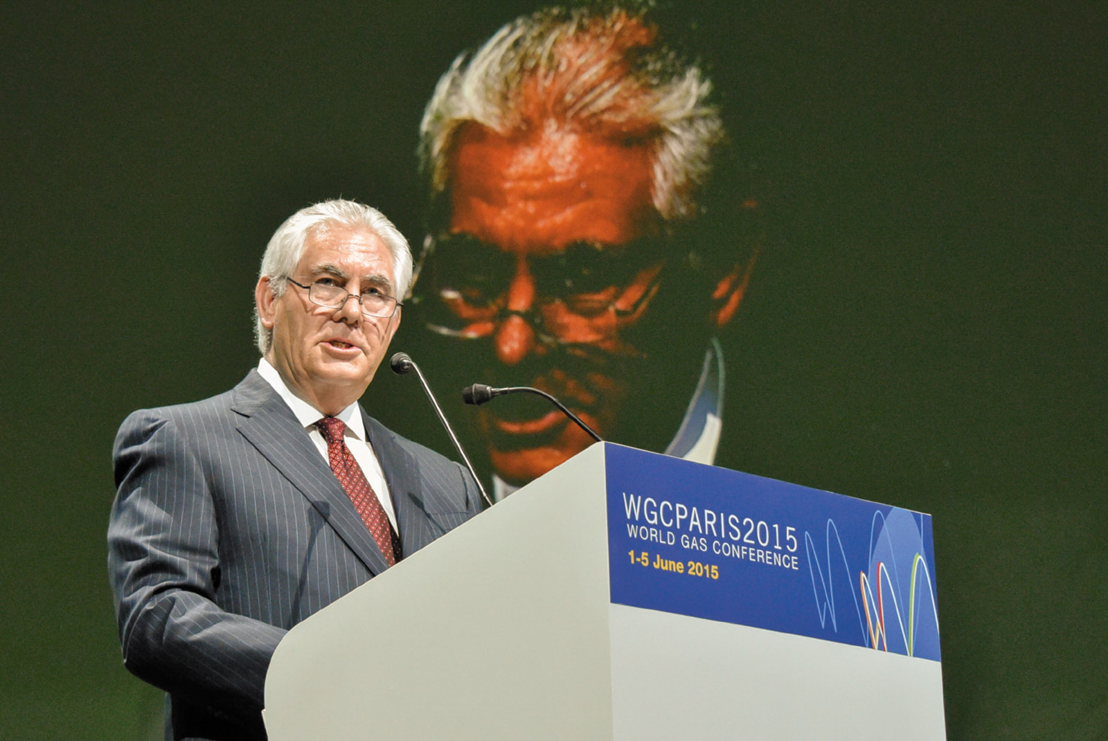 Rex Tillerson, CEO of ExxonMobil, at the World Gas Conference, Paris, June 2015
