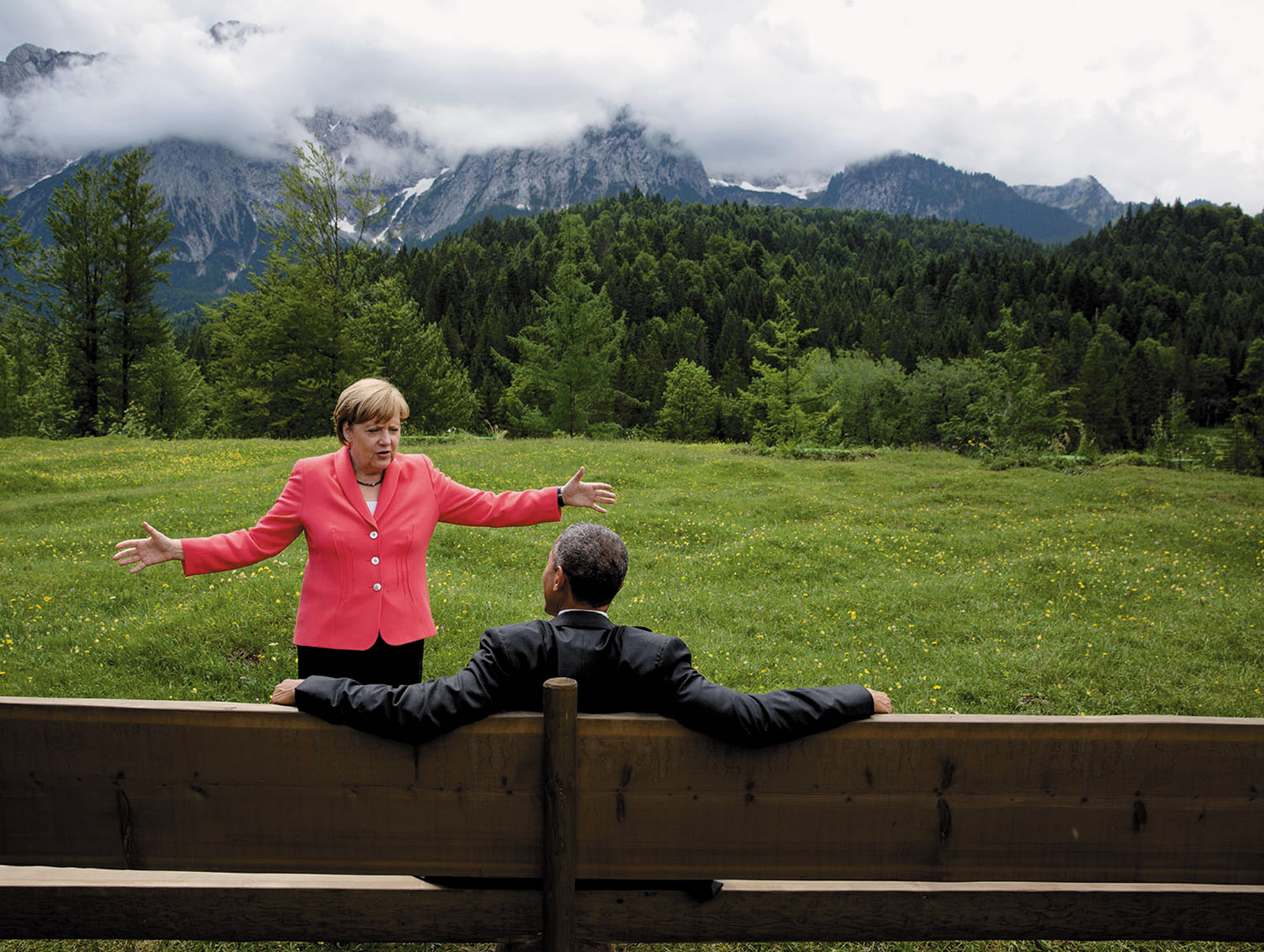 President Barack Obama and German Chancellor Angela Merkel at the G7 Summit, Krün, Germany, June 2015