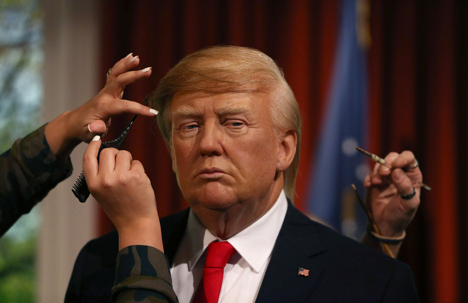 A waxwork of President Donald Trump, Madame Tussauds, London, January 18, 2017