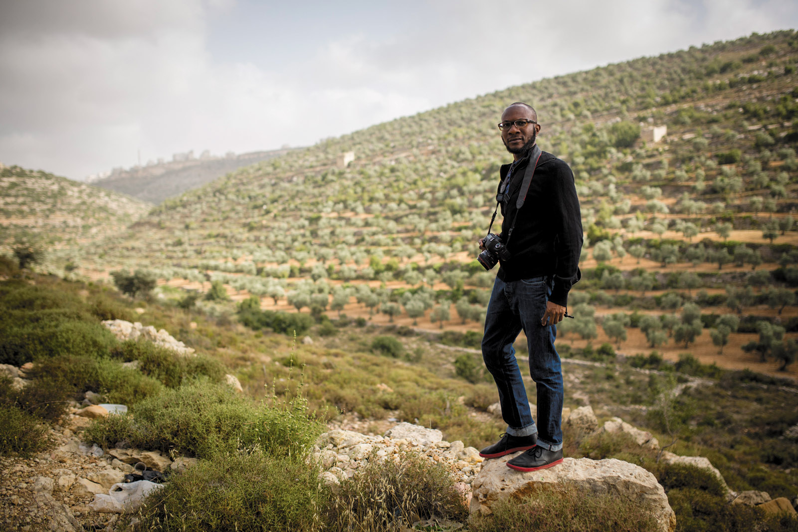 Teju Cole on the outskirts of Ramallah during the Palestine Festival of Literature, June 2014