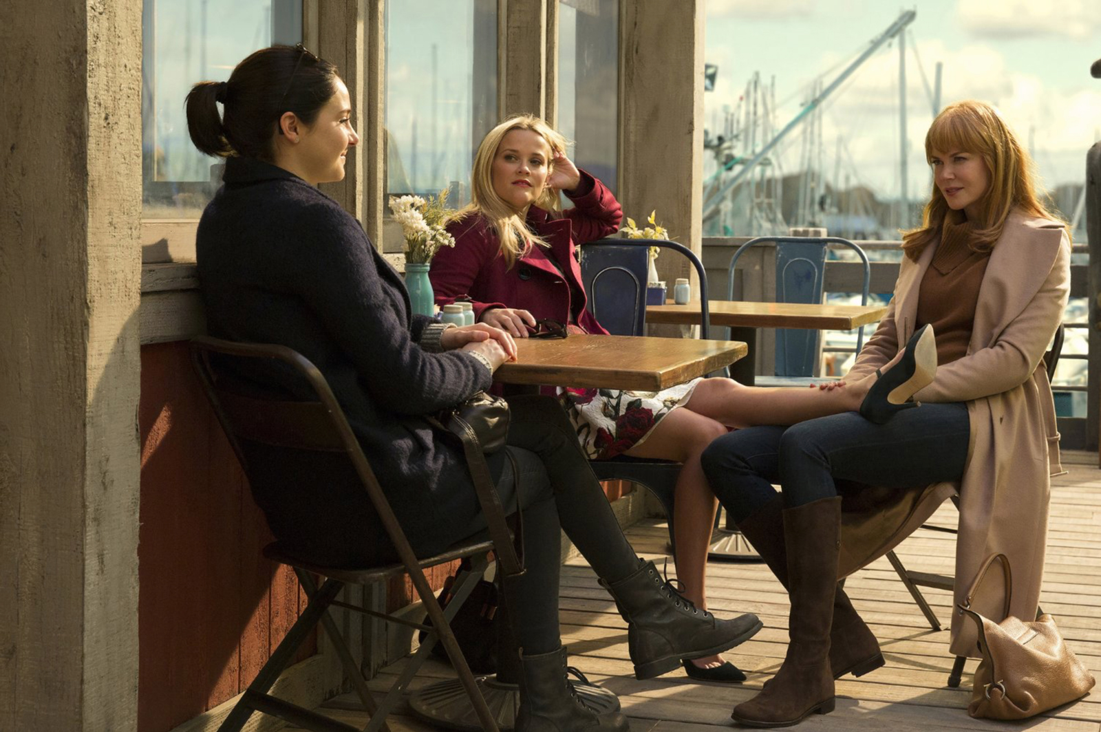 Shailene Woodley as Jane, Reese Witherspoon as Madeline, and Nicole Kidman as Celeste, in Jean-Marc Vallée's Big Little Lies, 2017