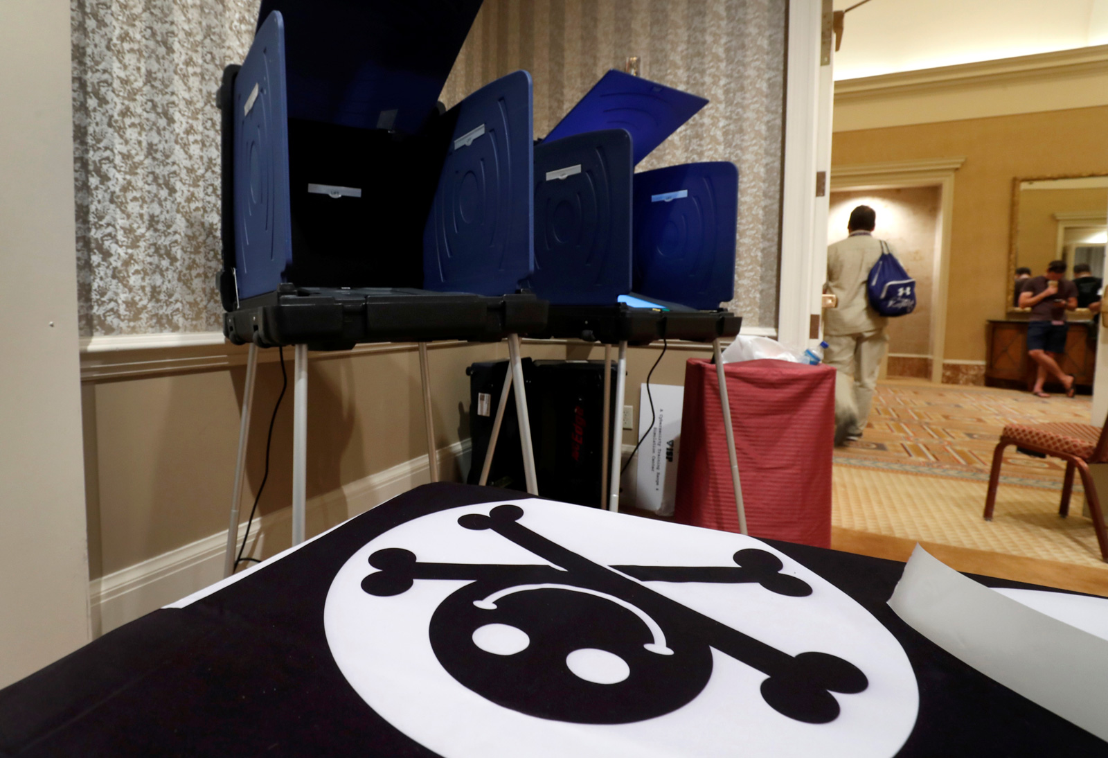 The Voting Machine Hacking Village at the Def Con hacker convention in Las Vegas, Nevada, July 29, 2017