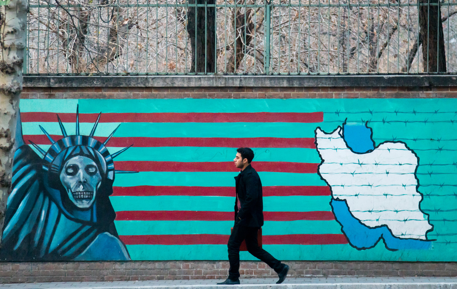 A mural on the wall of the former US embassy, Tehran, 2015