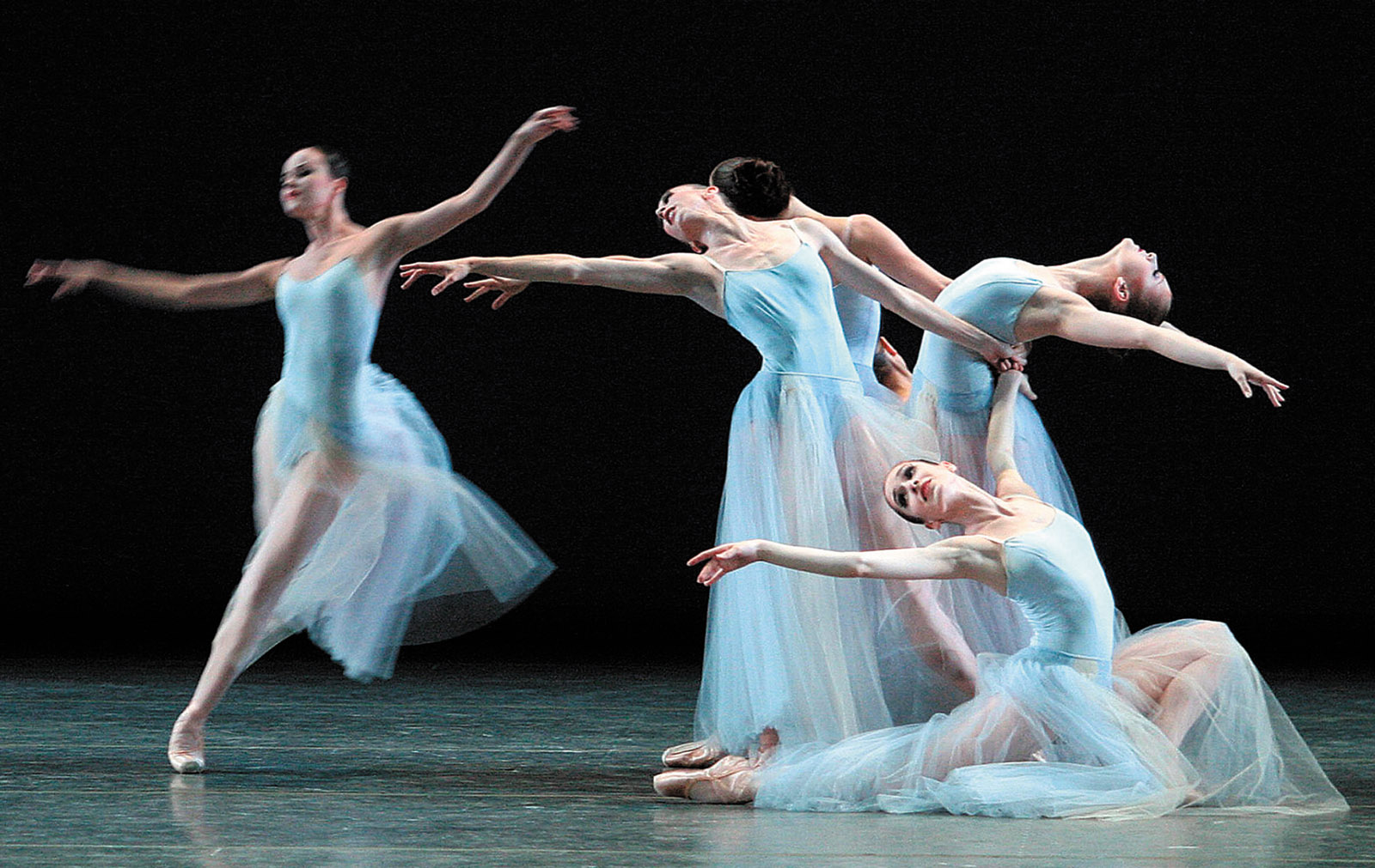 Dancers of the New York City Ballet performing George Balanchine’s Serenade at the Mariinsky Theatre, St. Petersburg, Russia, July 2003