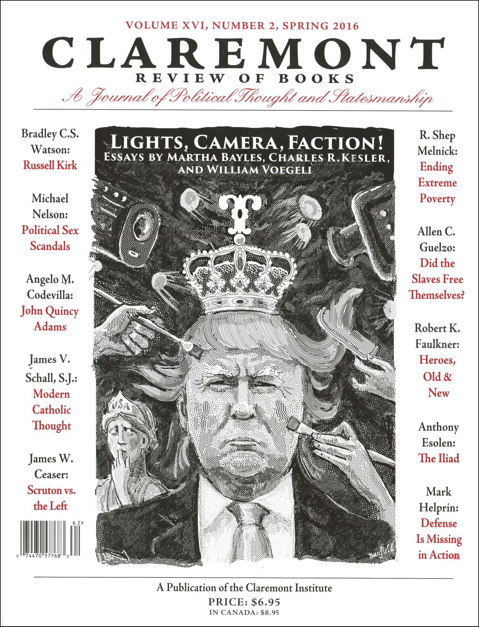 The cover of the spring 2016 issue of the Claremont Review of Books