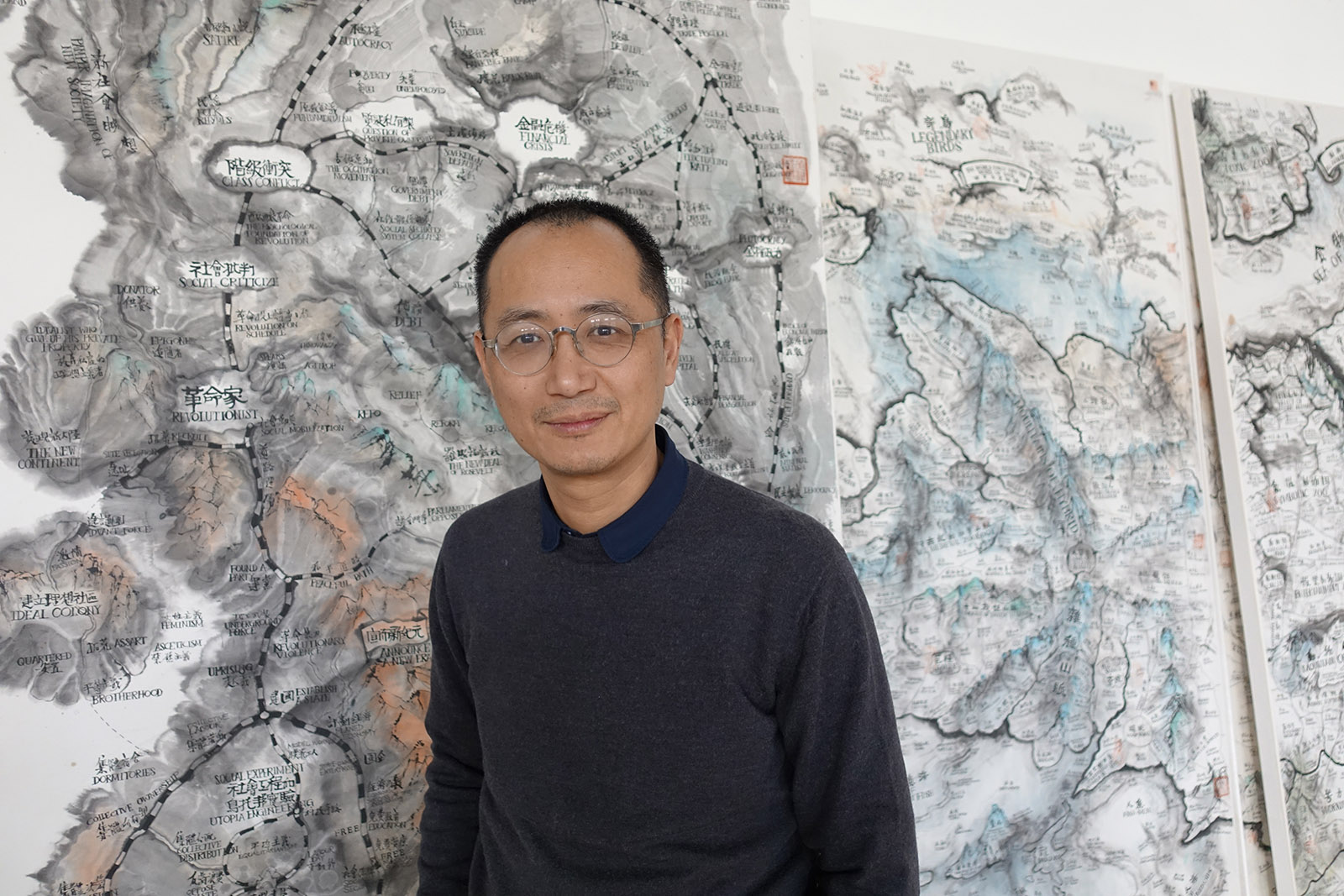 Qiu Zhijie in his studio, 2018