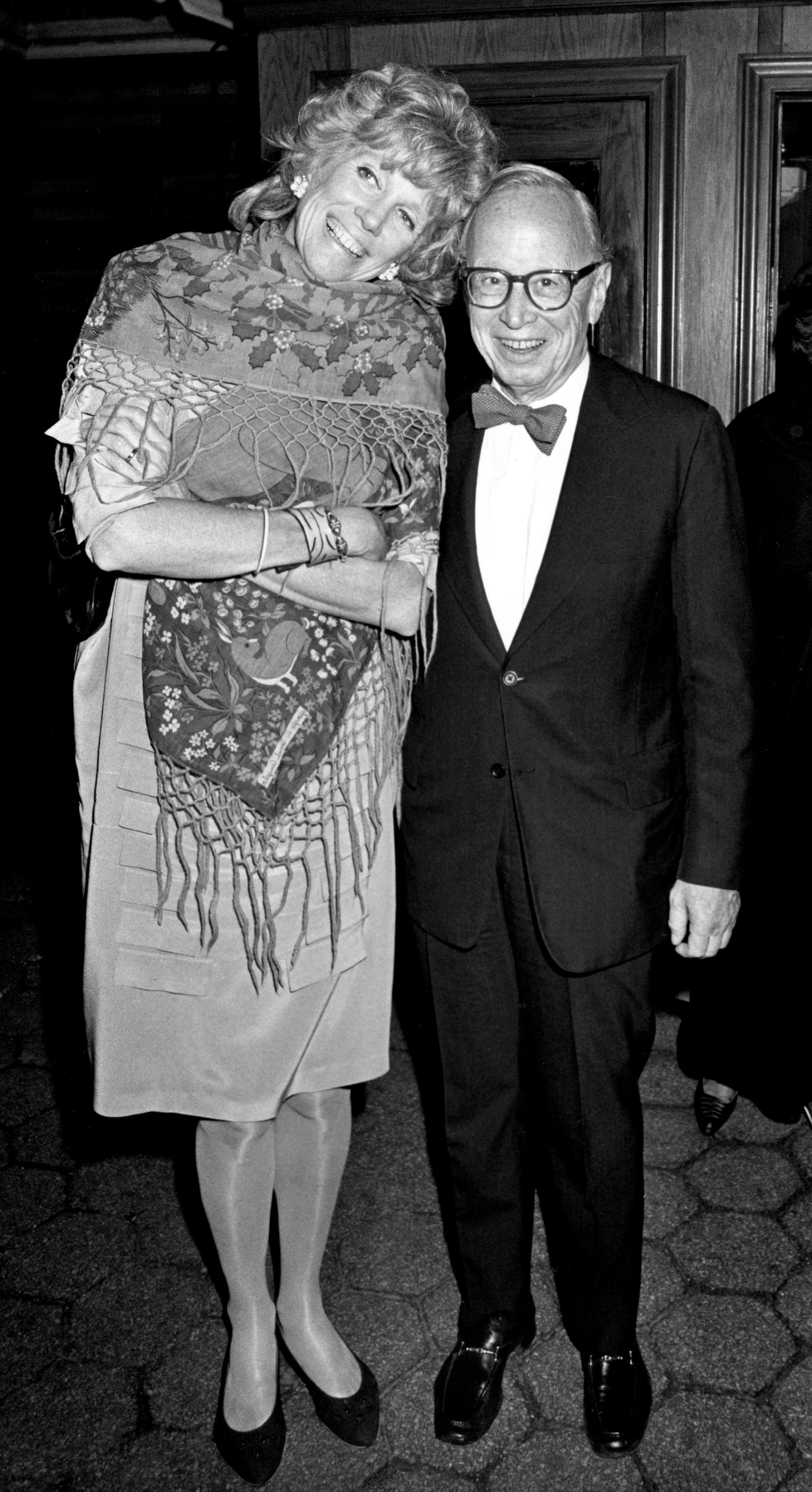 Alexandra and Arthur Schlesinger Jr. at Tavern on the Green, New York City, May 1987; photograph by Ron Galella