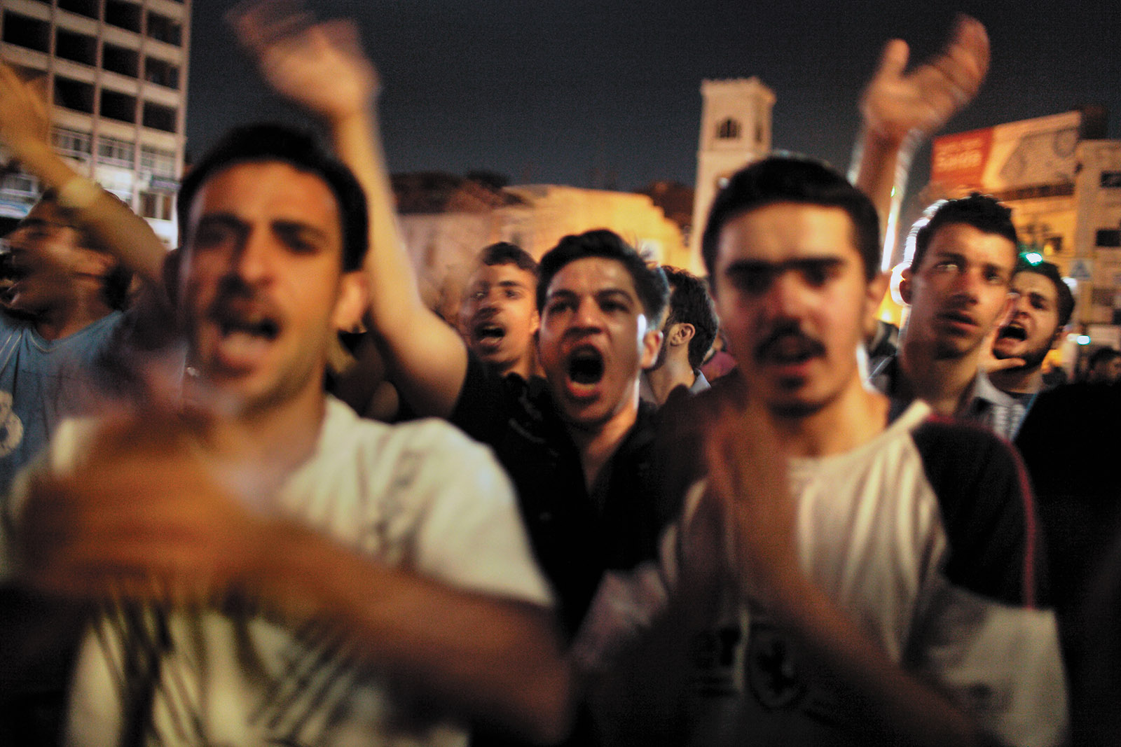 Protesters against the regime of Bashar al-Assad, Hama, Syria, July 2011