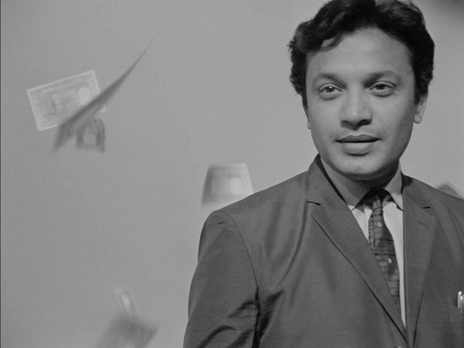 Uttam Kumar as Arindam Mukherjee in Satyajit Ray's The Hero, 1966