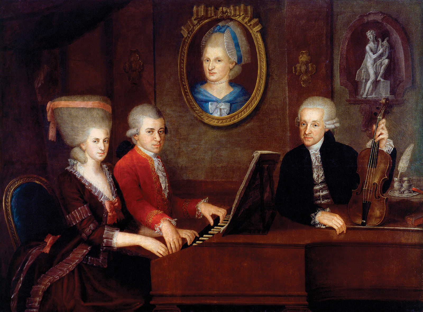 The Mozart family; painting by Johann Nepomuk della Croce, circa 1780–1781