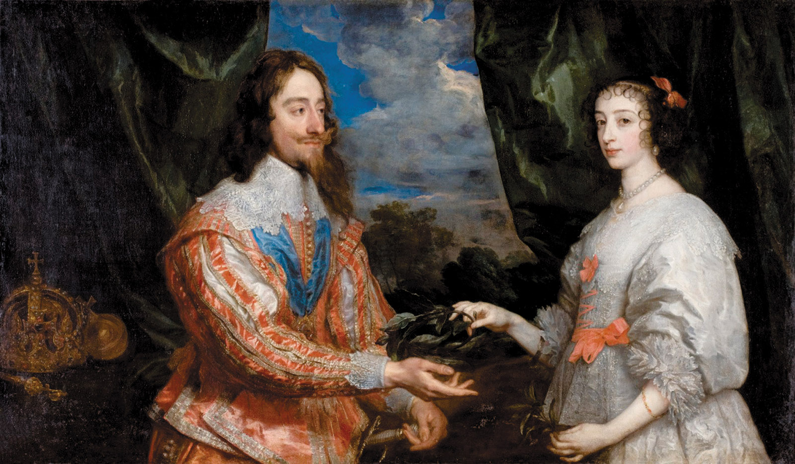 Anthony van Dyck: Charles I and Henrietta Maria Holding a Laurel Wreath, 1632