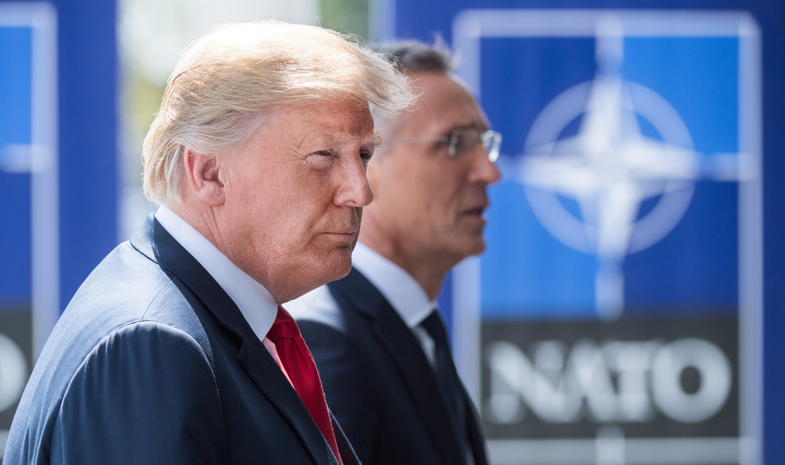 President Donald Trump with NATO Secretary General Jens Stoltenberg, Brussels, July 11, 2018 