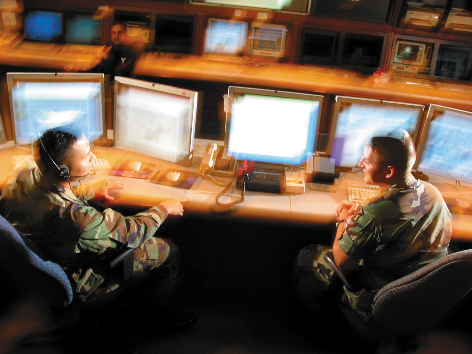 Staffers at the National Security Agency, Fort Meade, Maryland, October 2002