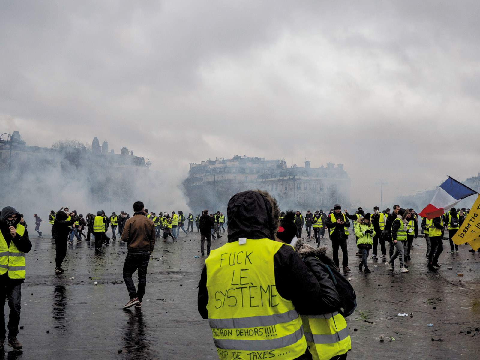 A yellow vest demonstration, Paris, December 2018
