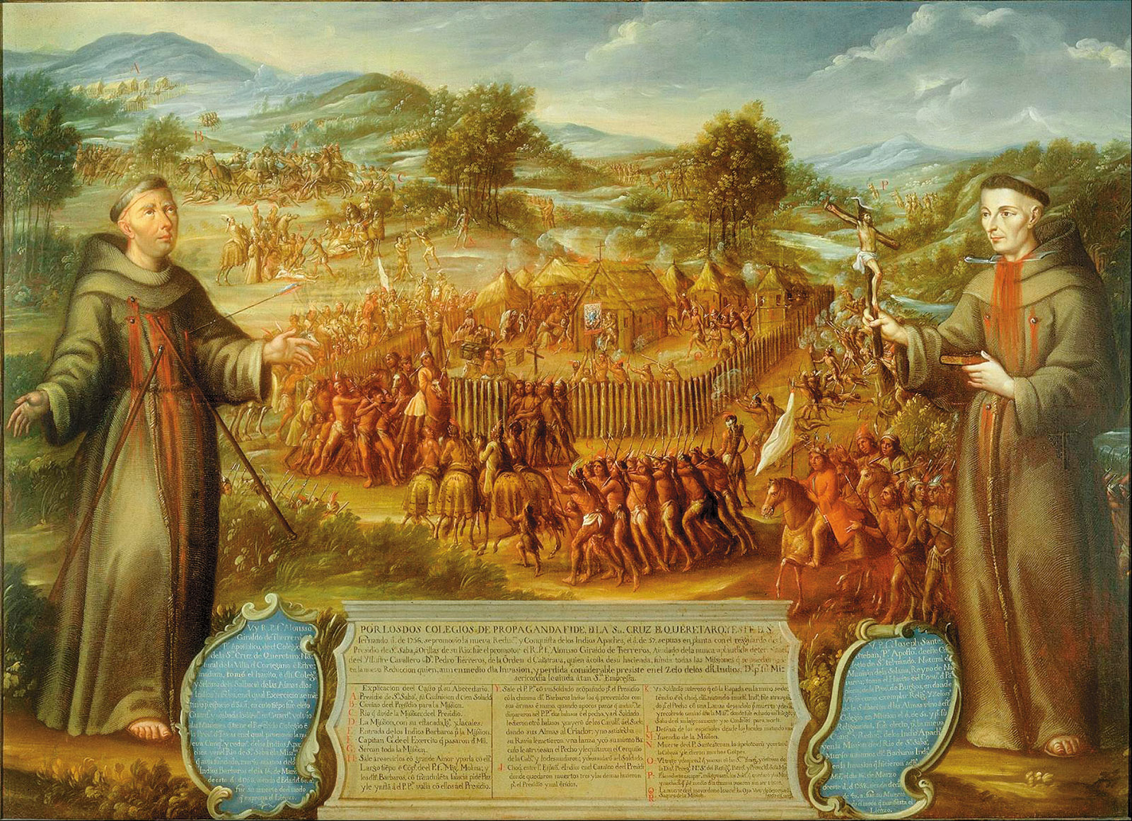 José de Páez: The Destruction of the Saint Sabá Mission in the Province of Texas and the Martyrdom of the Priests, Fray Alonso Giraldo de Terreros and Fray José de Santiesteban, circa 1758