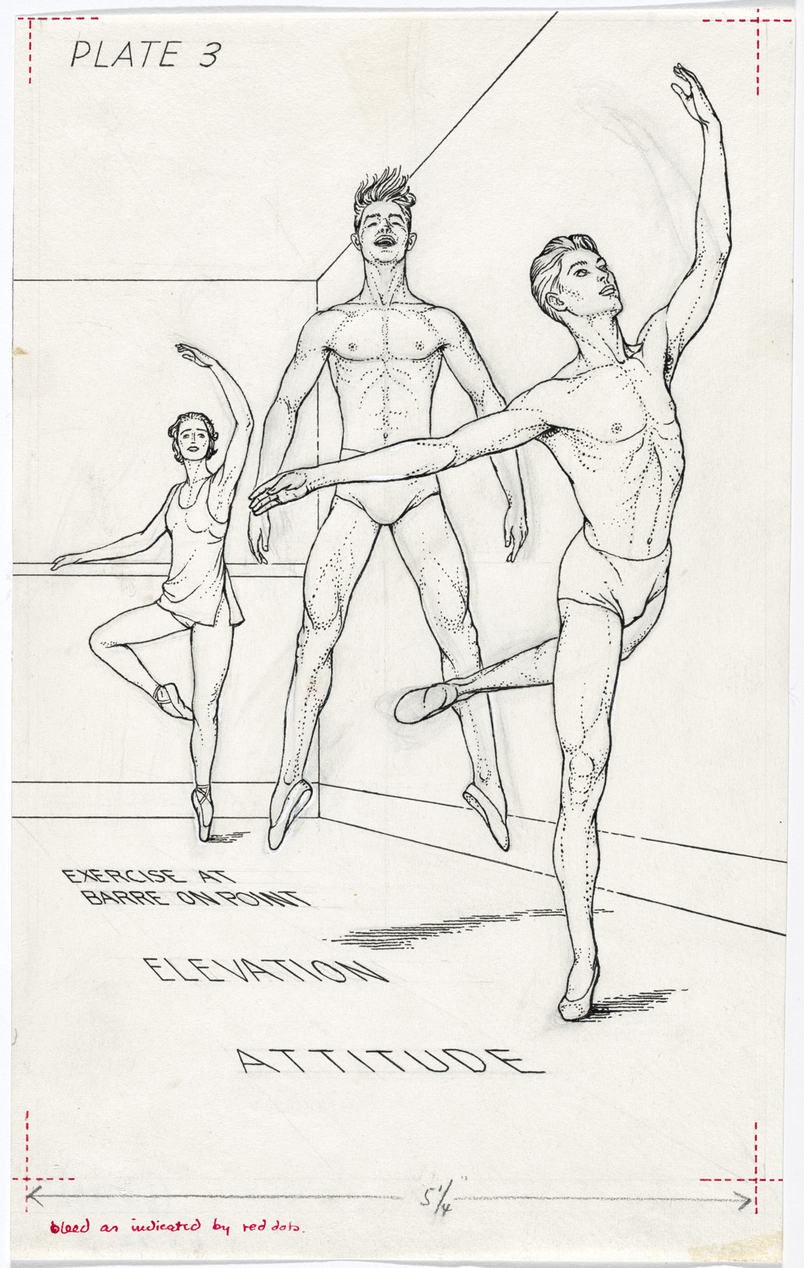 Drawing by Paul Cadmus for Ballet Alphabet, 1939
