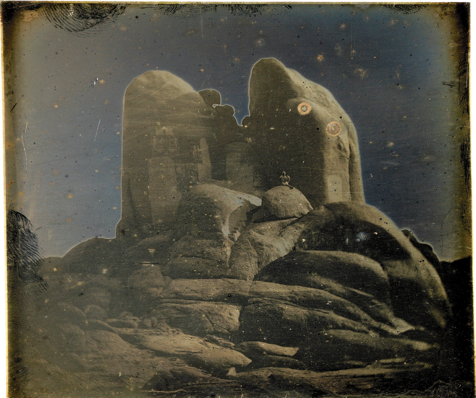 Rocks, Philae, Daguerreotype by Girault de Prangey