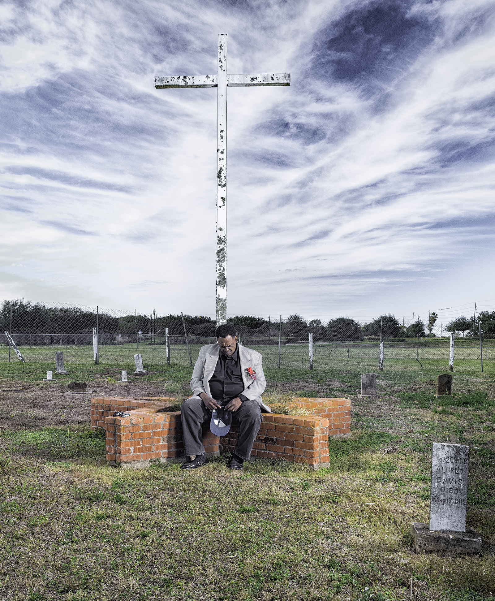 Reginald Moore at the Old Imperial Farm Cemetery, Sugar Land, Texas, December 1, 2016