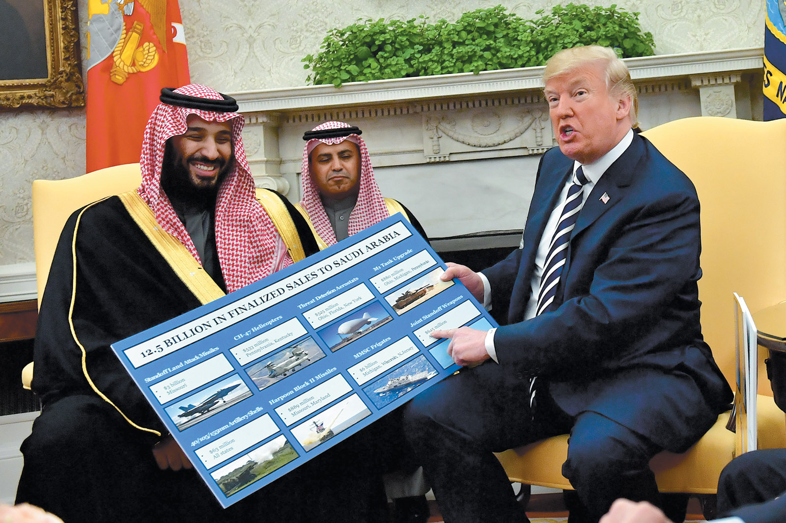 Trump with Mohammad bin Salman at the White House, March 2018