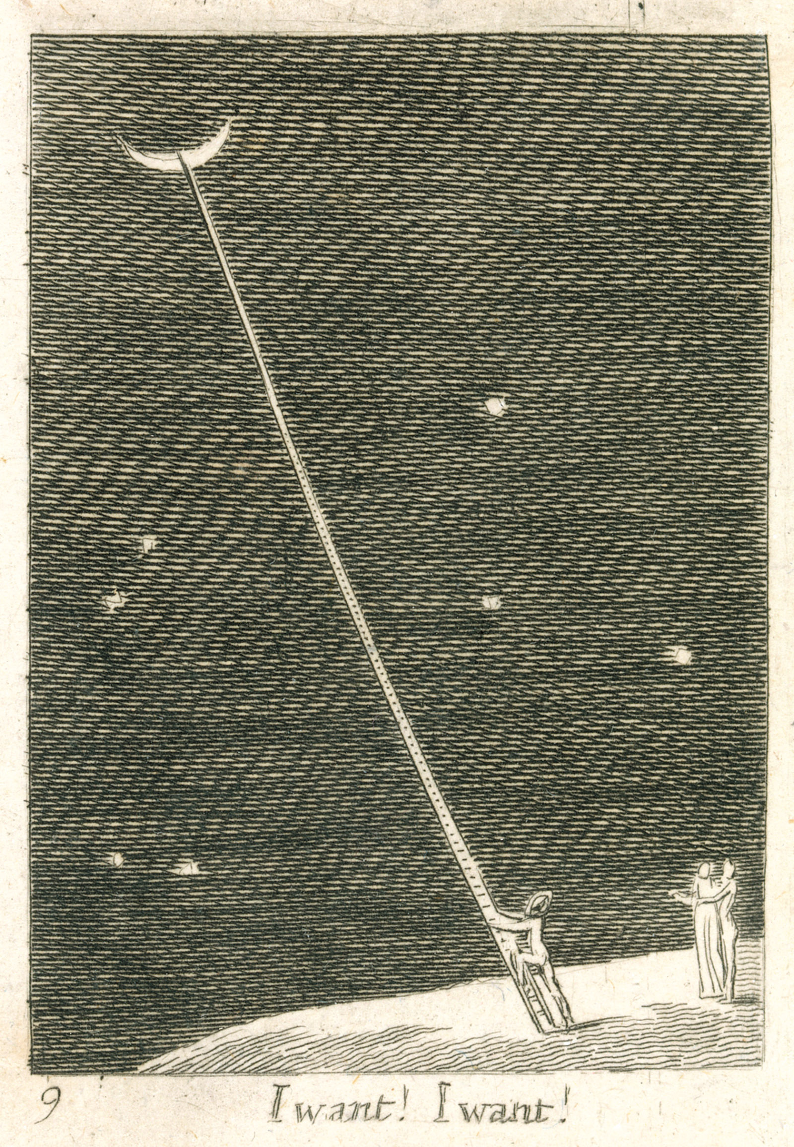 William Blake's illustration of a ladder to the moon