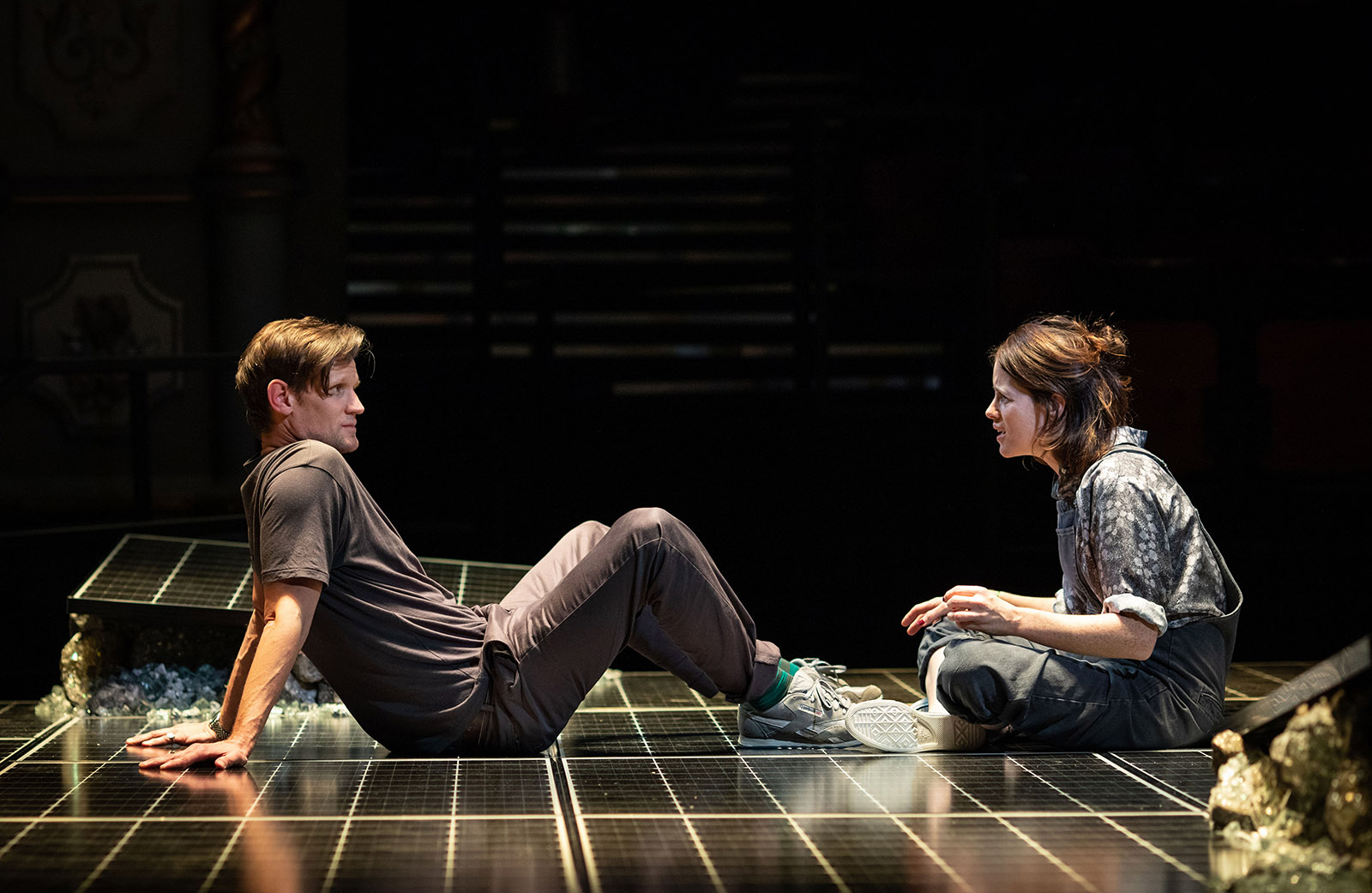 Matt Smith as M, and Claire Foy as W, in Lungs, directed by Matthew Warchus at the Old Vic Theatre, London, 2019