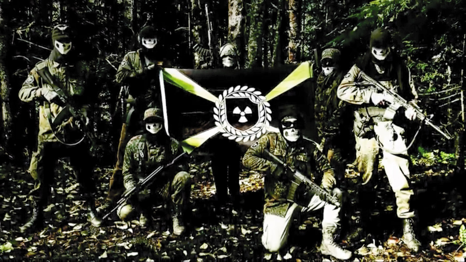 A screenshot from a recruitment video for the American neo-Nazi group Atomwaffen Division, May 2019