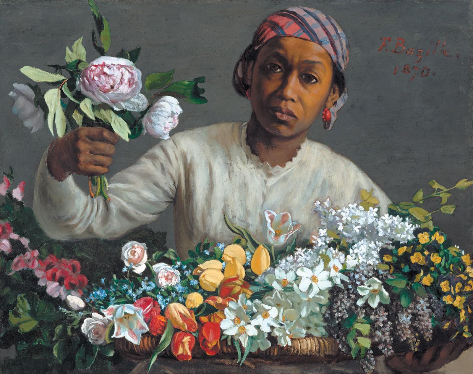 Frédéric Bazille's Young Woman with Peonies, 1870