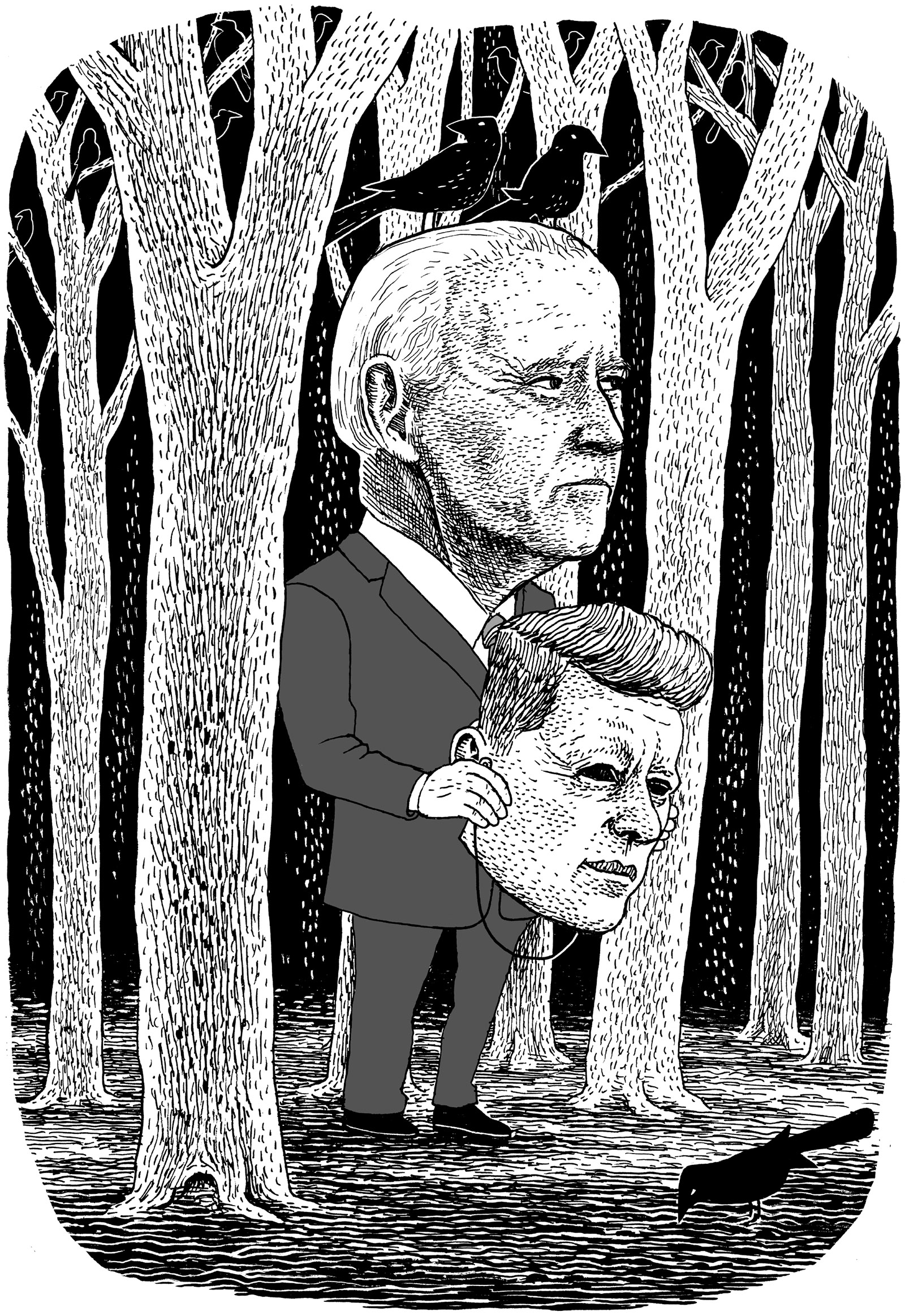 Joe Biden; drawing by Anders Nilsen