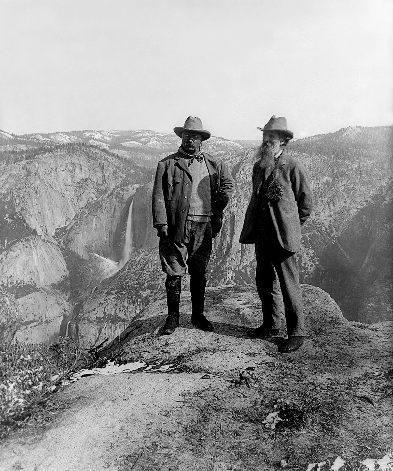 Theodore Roosevelt and John Muir, Glacier Point, Yosemite National Park, California, 1903