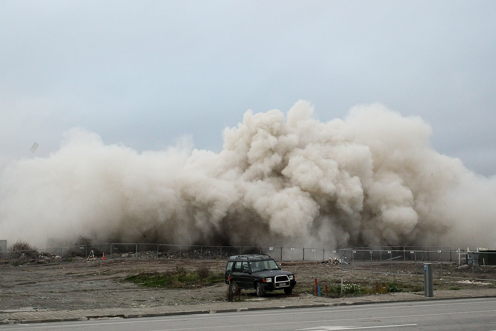 Earthquake Damaged Building Blown Up In Controlled Demolition