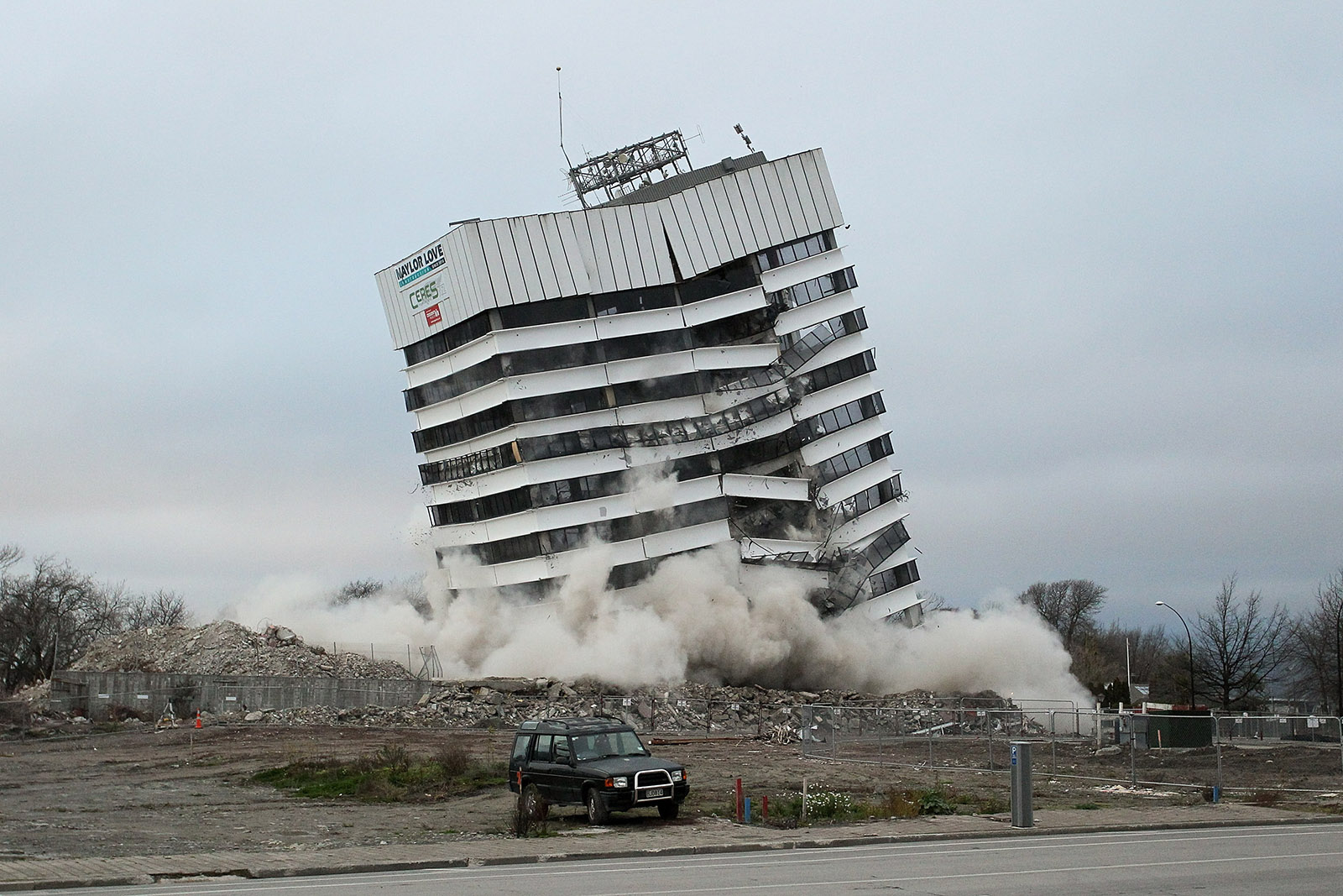 Earthquake Damaged Building Blown Up